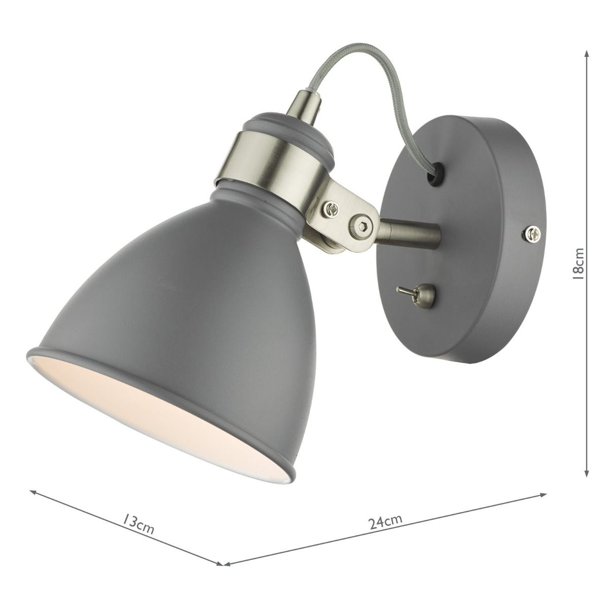 Frederick Single Wall Spotlight Dark Grey Satin Chrome
