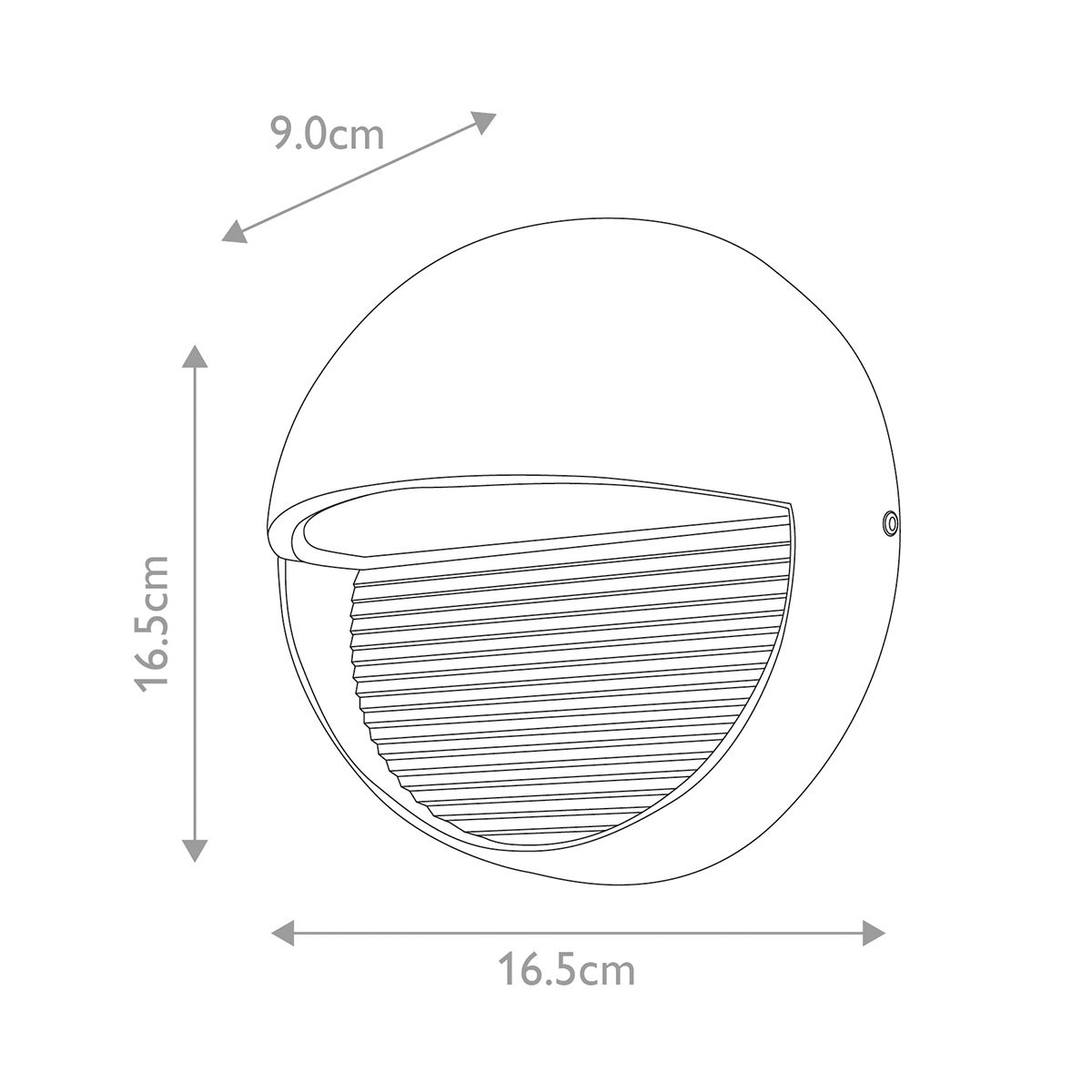 Modern Graphite Radius Wall Light
