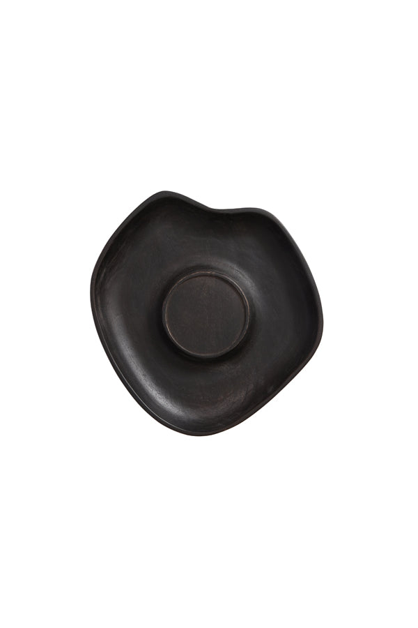 Rustic Lagao Wood Candle Holder - Dark Brown (24.5x24.5x4 cm)