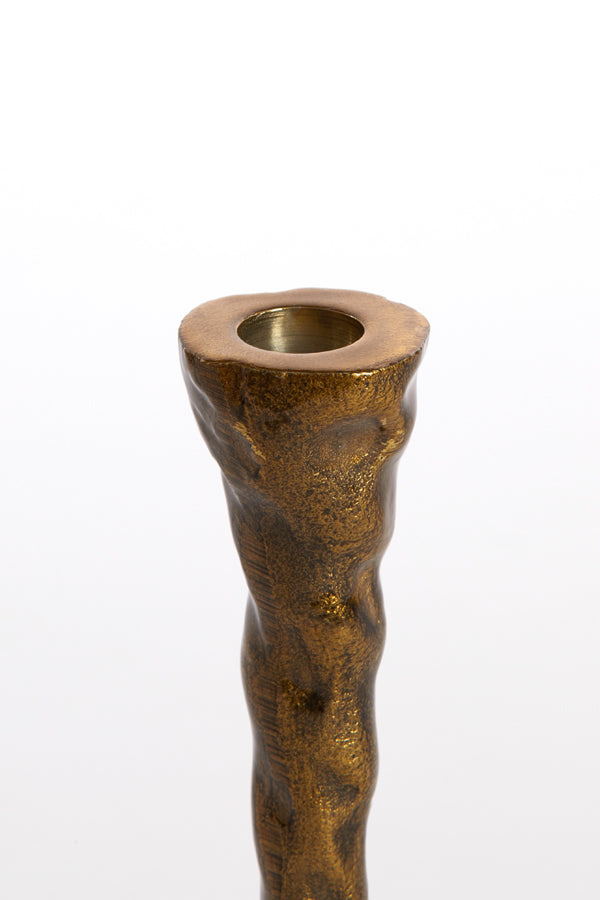 Antique Bronze Solamaza Candle Holder, 9.5x20 cm