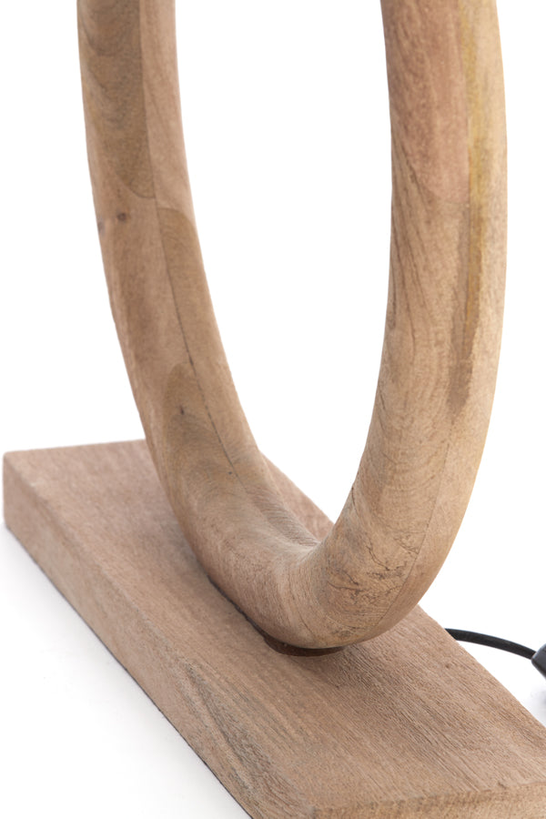 Elegant Nubia Wood Lamp Base in Natural Matte, 41x13x44 cm