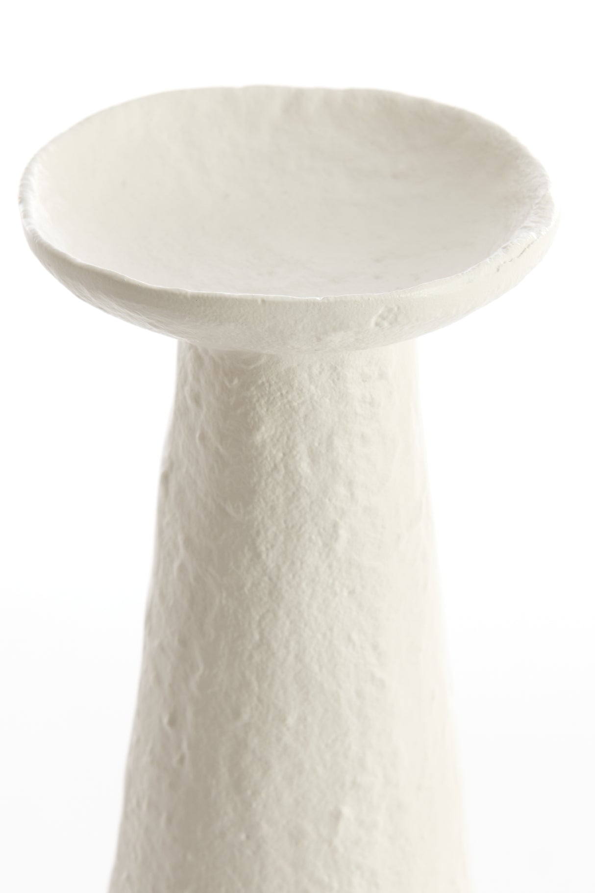 Ivory Elegance: Tall Ceramic Candle Holder - 46 cm