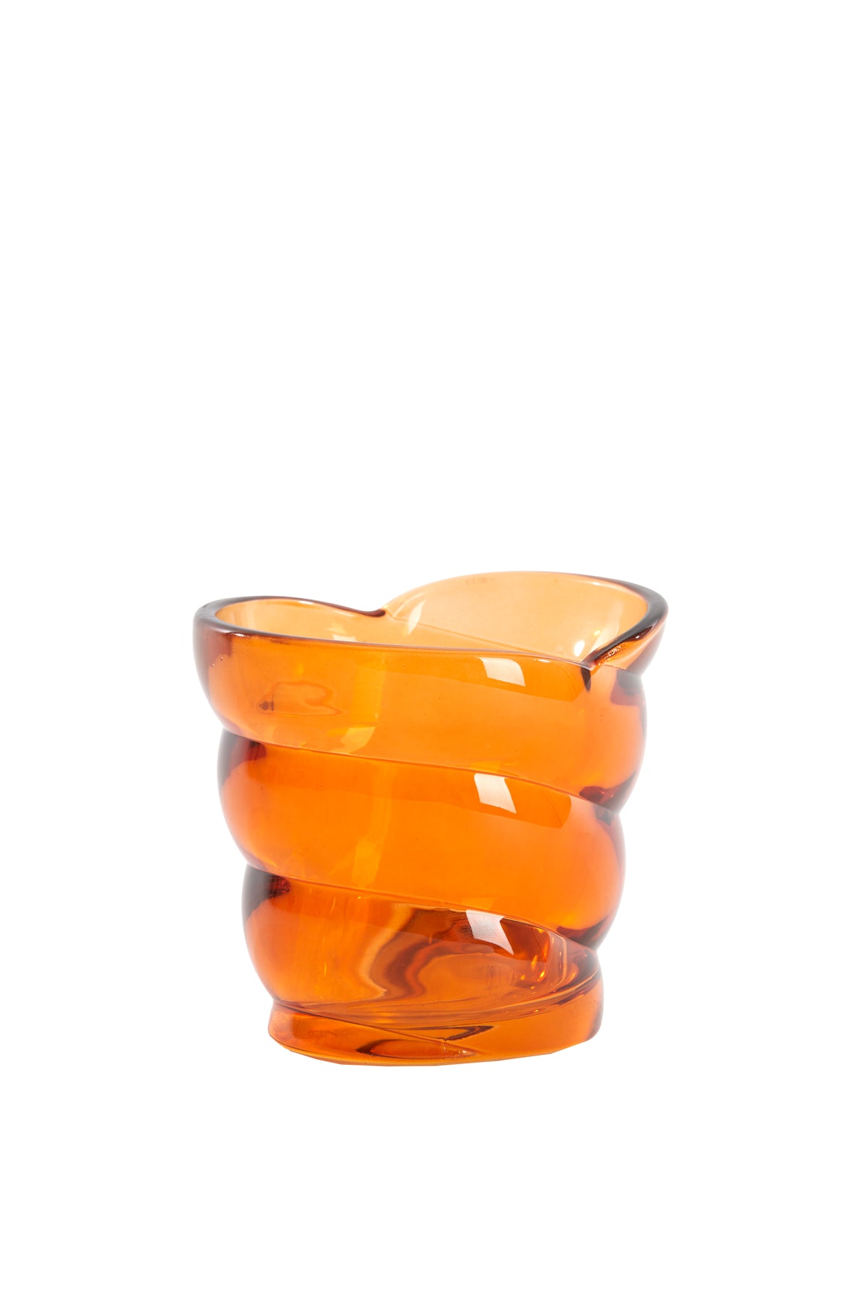 Amber Glow Glass Tealight Holder 10x7x9 cm