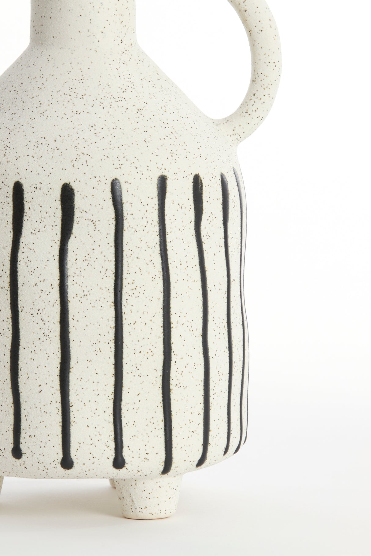 Jonai Ceramics Cream-Black Decorative Vase 14.5x13x27.5 cm