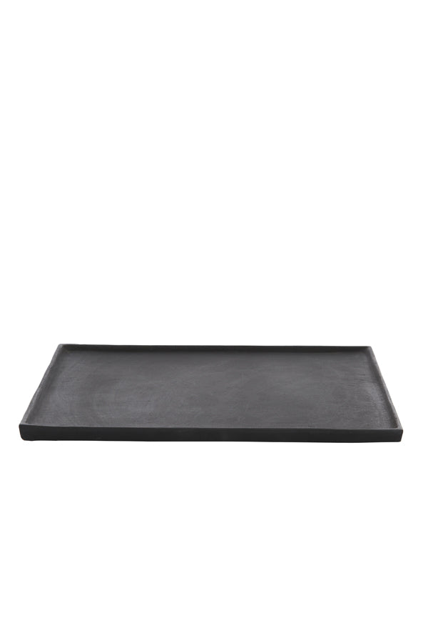 Modern Elegance: Black Square Ceramic Plate 39.5x39.5x1.5 cm