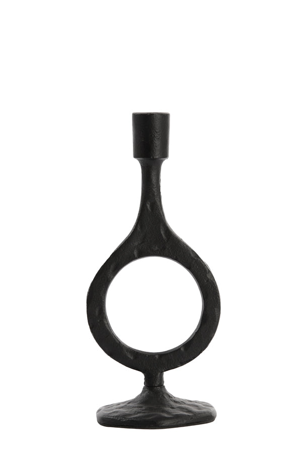 Elegant Matte Black Laredo Candle Holder - 10x25 cm