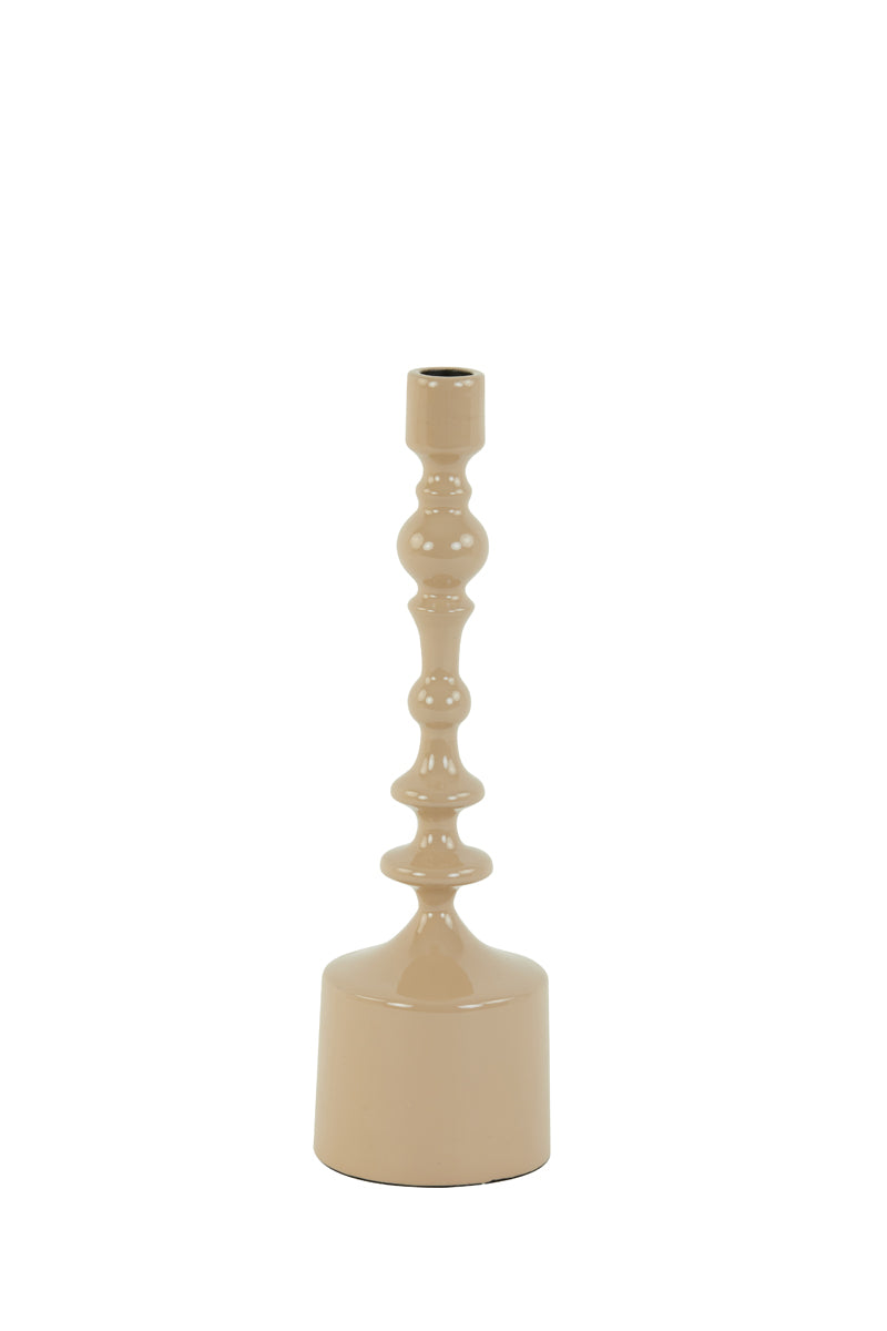 Elegant Sheva Candle Holder in Lustrous Light Brown - Ø10x34 cm