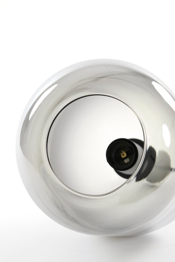 Suspended Elegance: Black & Smoked Glass Pendant Lamp Ø22x52 cm