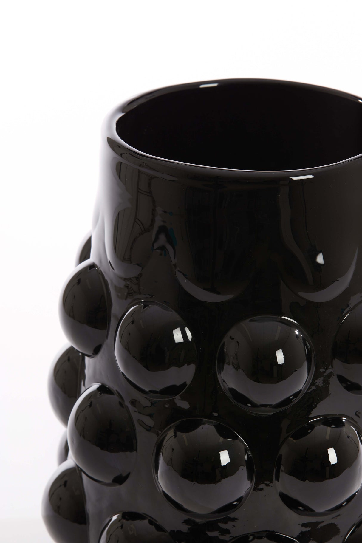Elegant Black Glass Vase Ø24x30 cm Haroa Design