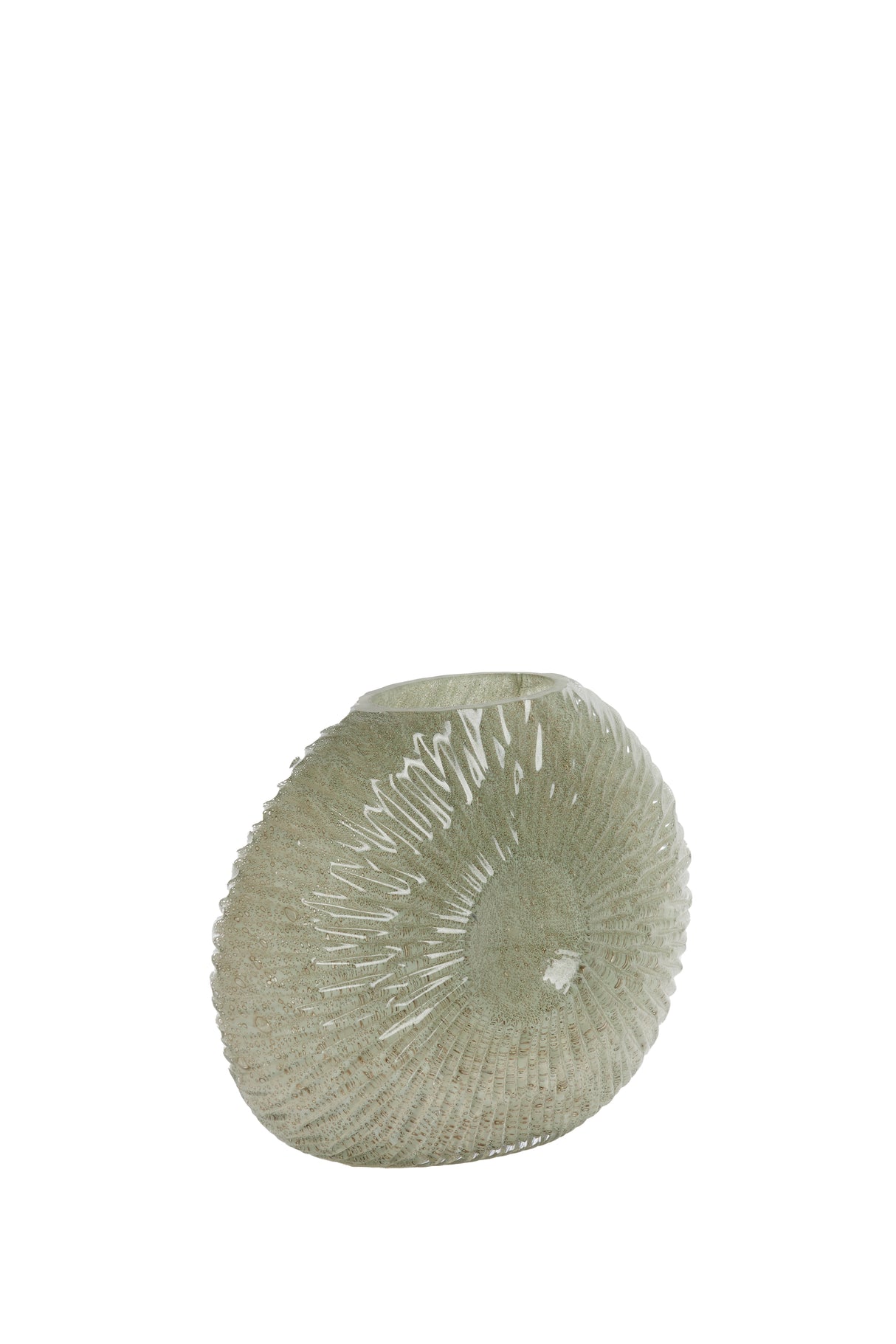 Elegant Shell-Inspired Grey-Green Vase 32.5x10x24 cm