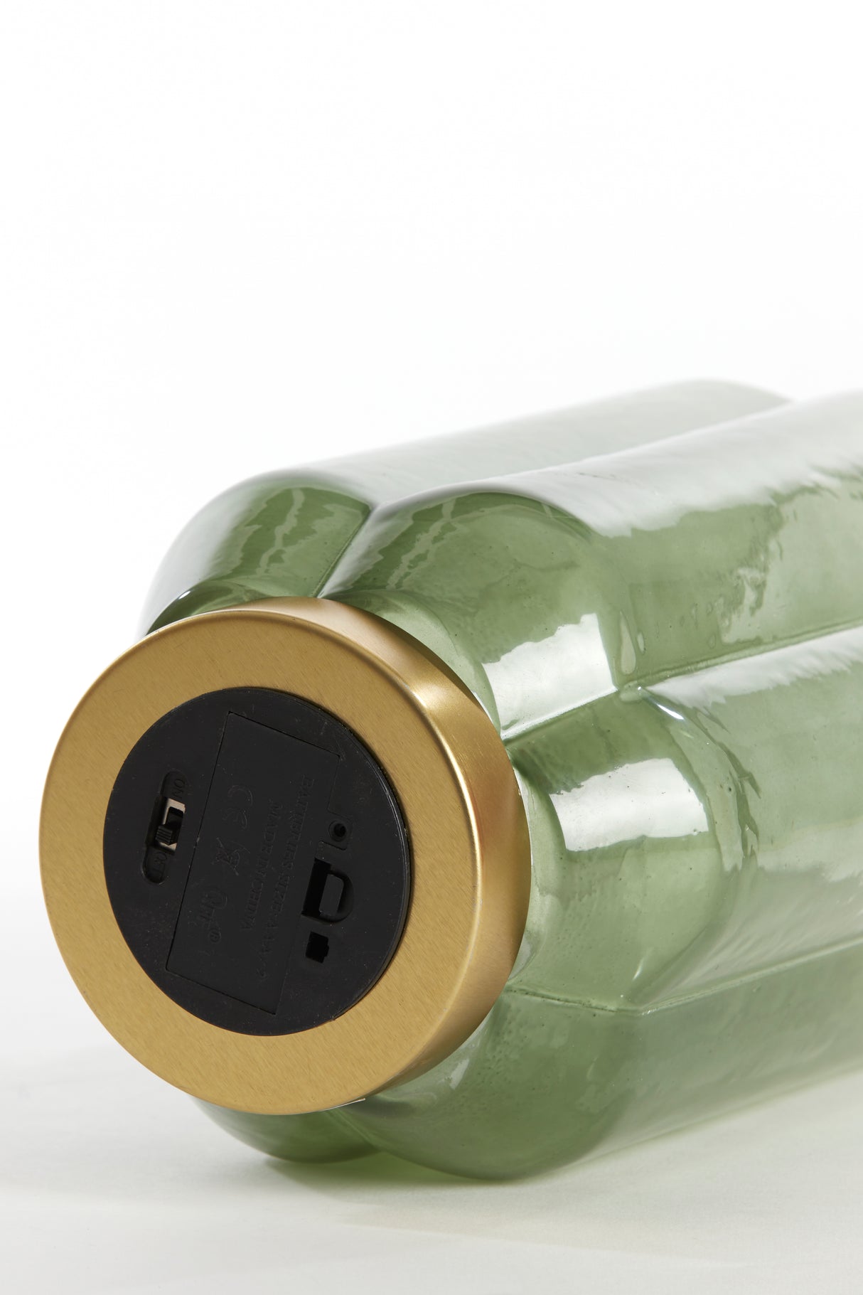 Milky Green & Gold LED Glass Table Lamp - 15x27 cm Yvias