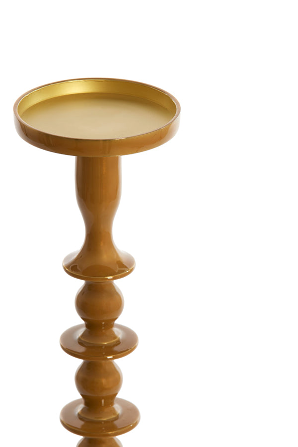 Elegant Ocher Yellow Gold Candle Holder - Ø11x54.5 cm Merako Design