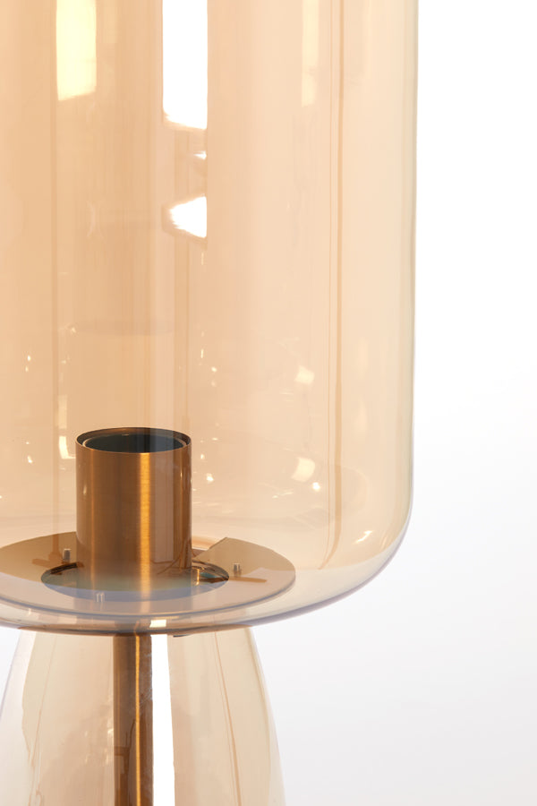 Amber & Gold Elegance: Lotta Glass Table Lamp (21cm x 45cm)