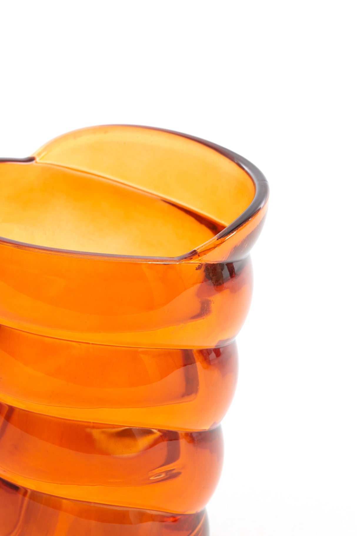 Amber Glass Tealight Holder 10.5x7x12.5 cm