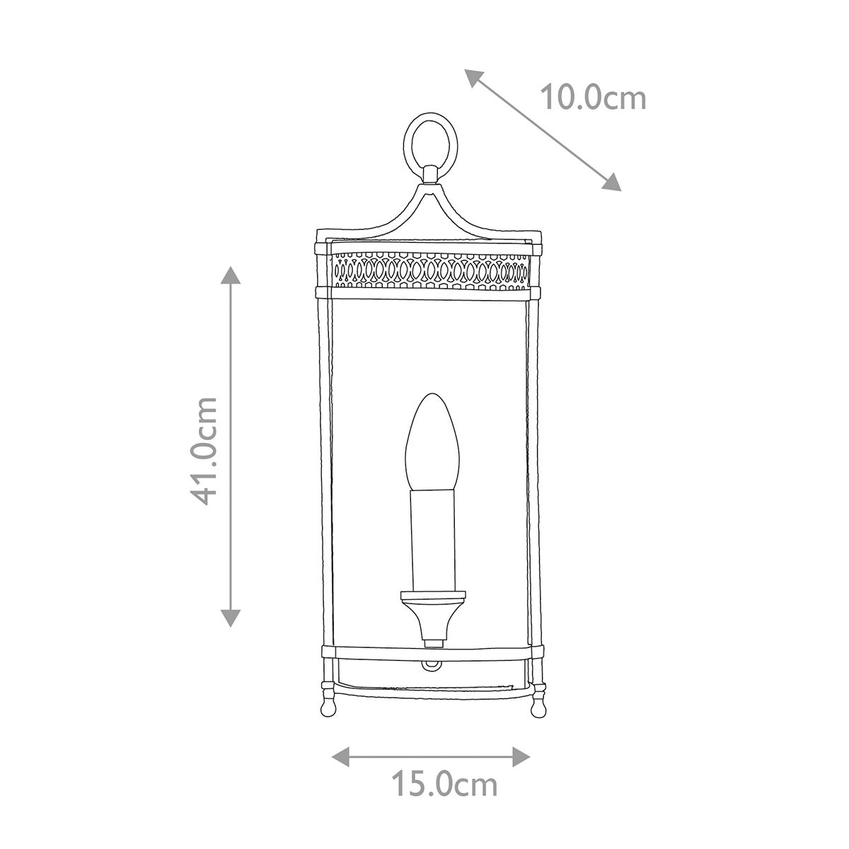 Guildhall Classic Polished Nickel Wall Lantern