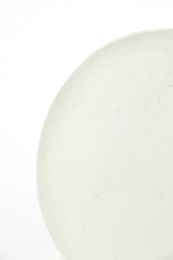 Elegant Cream Round Side Table - 46x44 cm