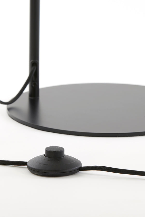 Elegant Floor Lamp with Matt Black Frame and Smoked Glass Elements, 45x28x158 cm