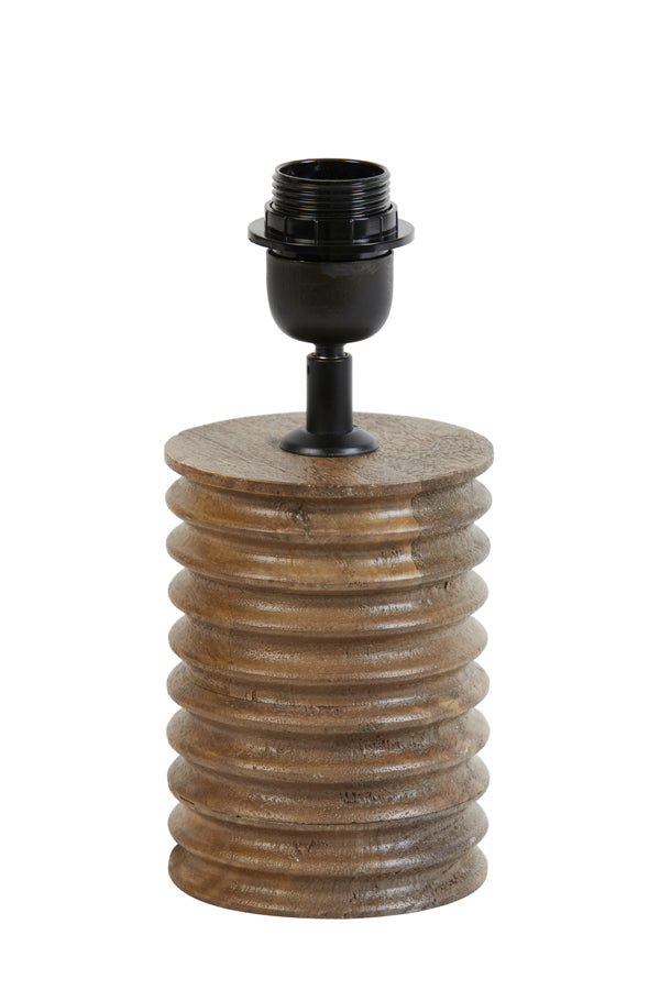 Elegant Wooden Lamp Base - Matte Brown Finish, 11x25 cm