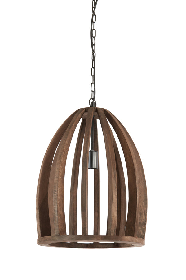 Warm Wood Pendant Light - Chocolate Brown (38x46 cm)