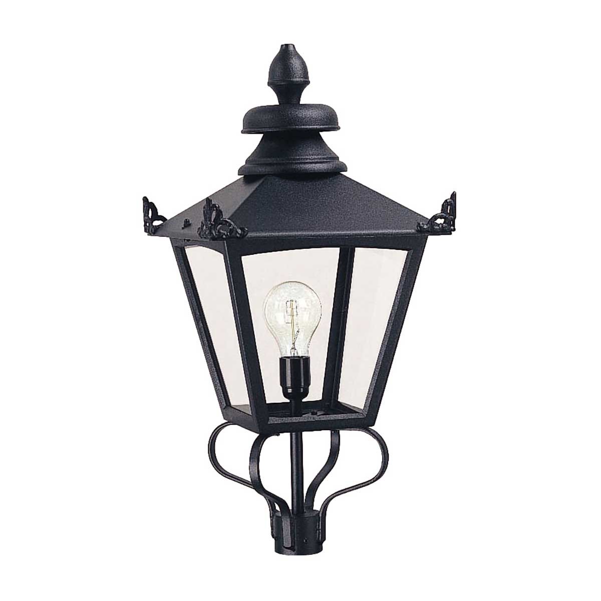 Elegant Victorian-Style Exterior Lantern Head in Black Finish