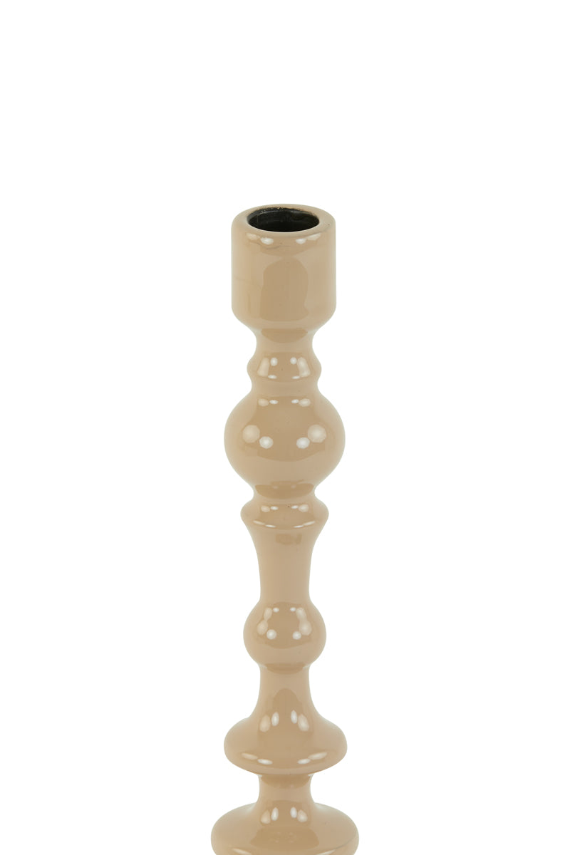 Elegant Sheva Candle Holder in Lustrous Light Brown - Ø10x34 cm