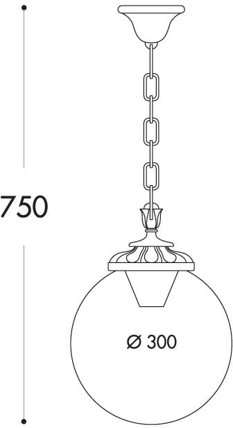 Globe 300 Sichem 8.5W E27 LED CCT, Chain Globe, Black/Opal
