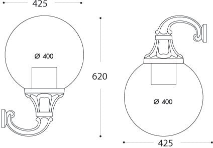 Globe 400 Ofir 11W E27 LED CCT Louvre, Wall Globe, Black/Clear