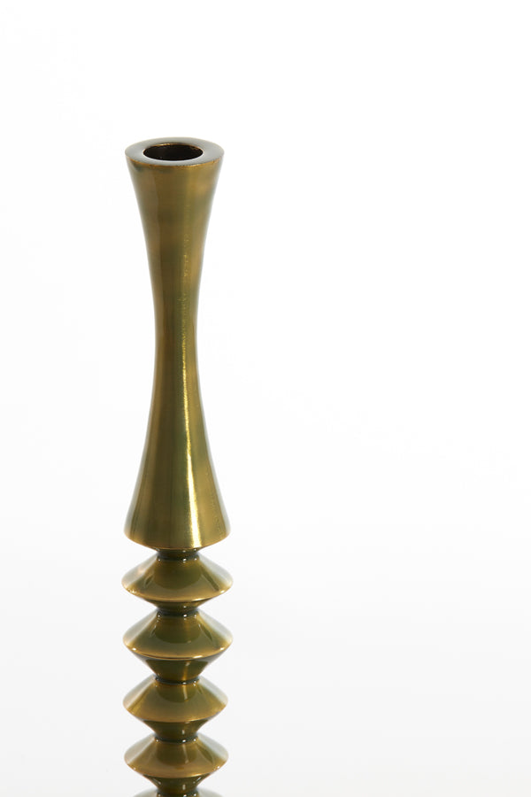 Luxurious Green and Gold Candle Holder Ø10x45 cm