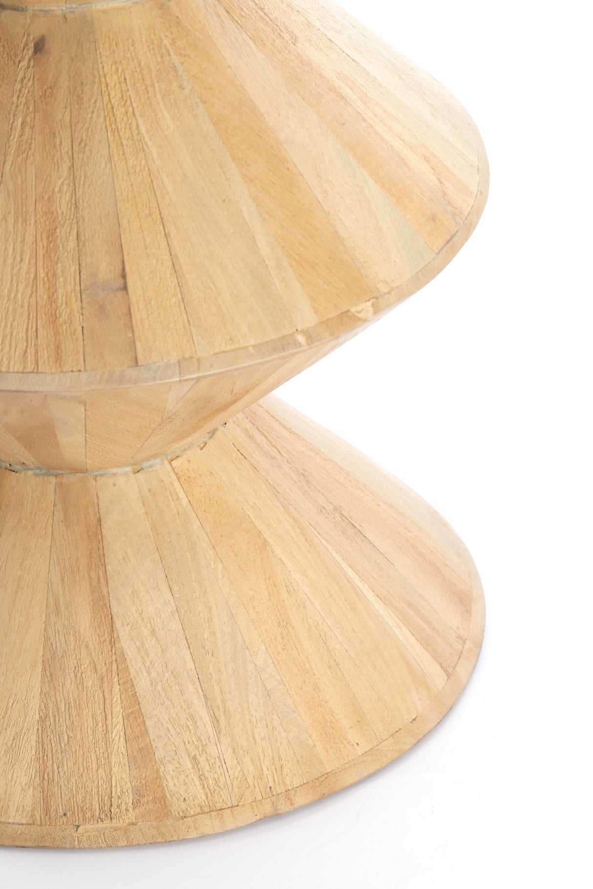 Round Mango Wood Side Table 40x50cm - Larus Natural Finish