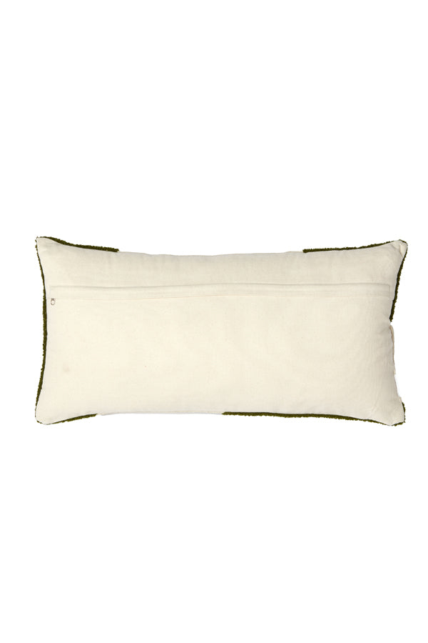 Luxurious Cellio Dark Green & Beige Rectangular Cushion 60x30 cm