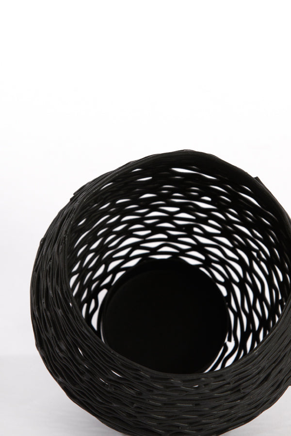 Elegant Sabani Matte Black Tealight Holder - 10x9.5 cm
