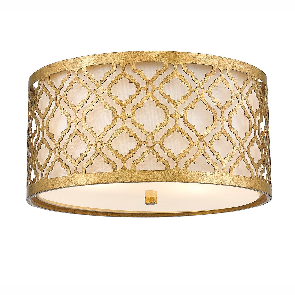 Gilded Nola Arabella Dual-Light Ceiling Fixture in Distressed Gold
