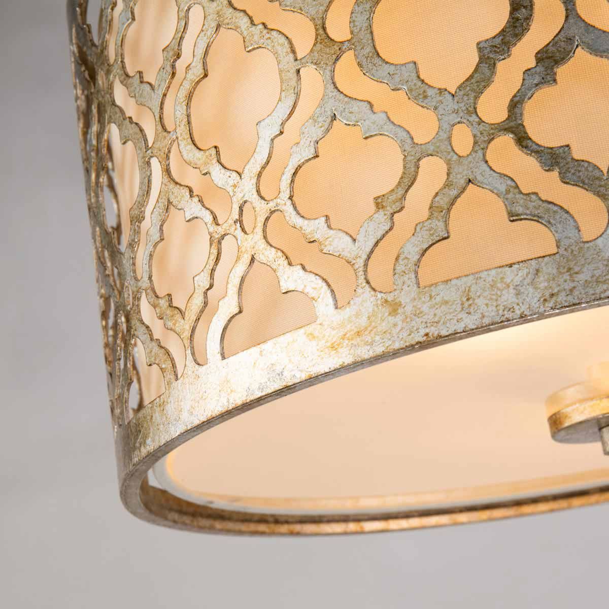 Gilded Nola Arabella Dual-Light Ceiling Fixture in Distressed Gold