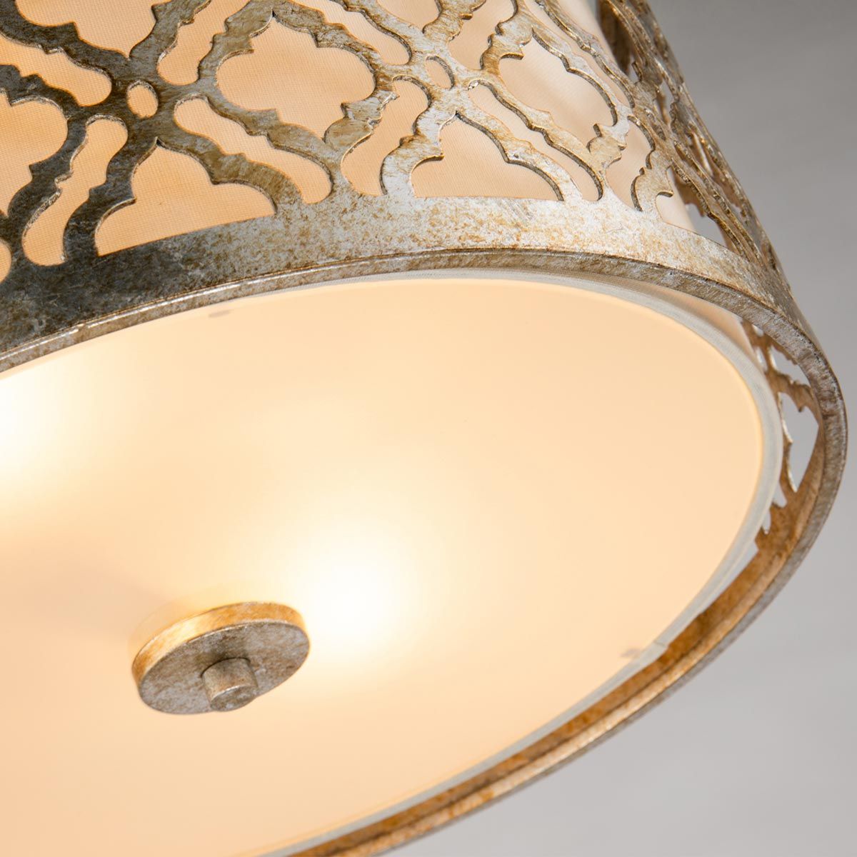 Gilded Nola Arabella Dual-Light Ceiling Fixture in Distressed Gold