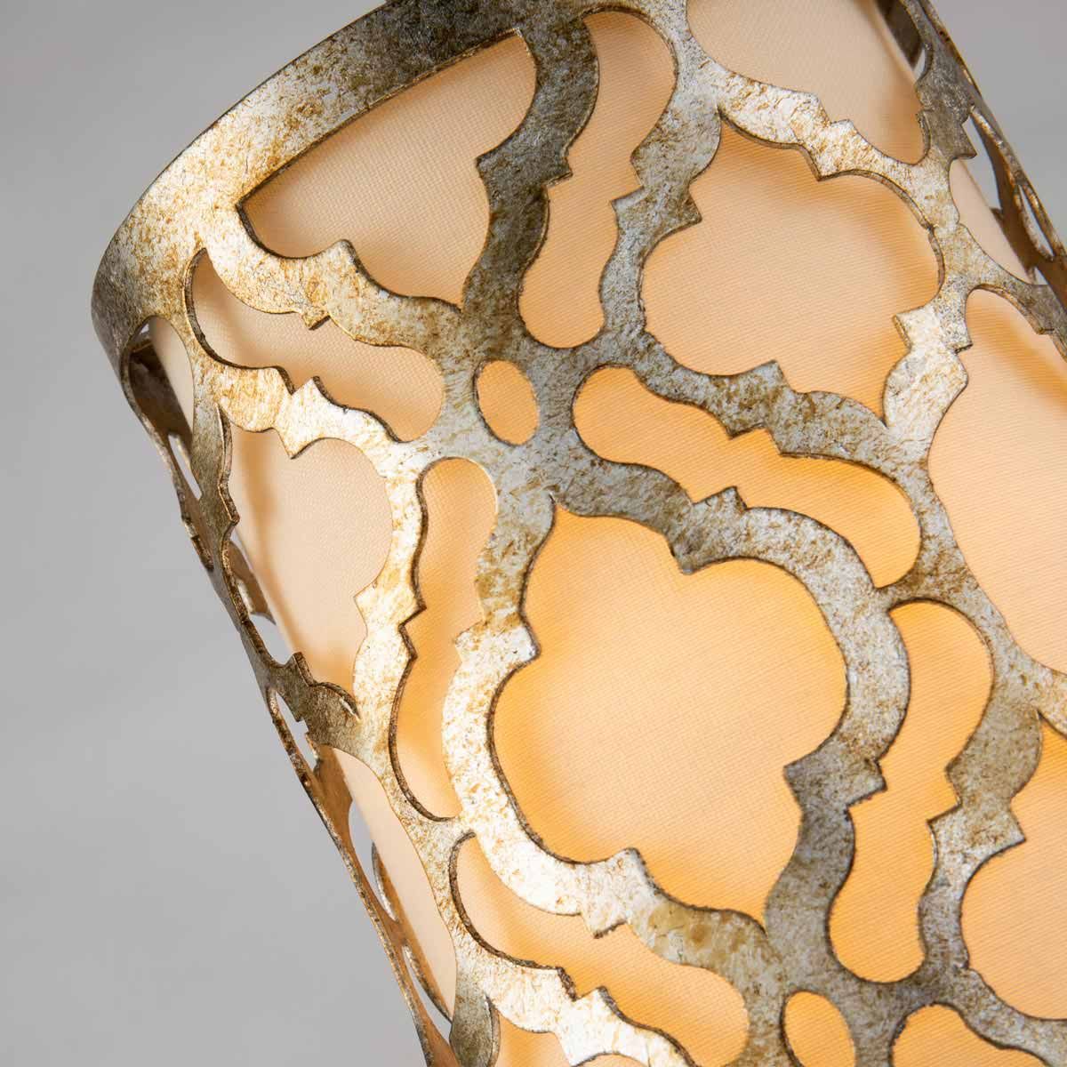 Arabella Distressed Gold Duo-Mount Pendant Light with Cream Linen Shade