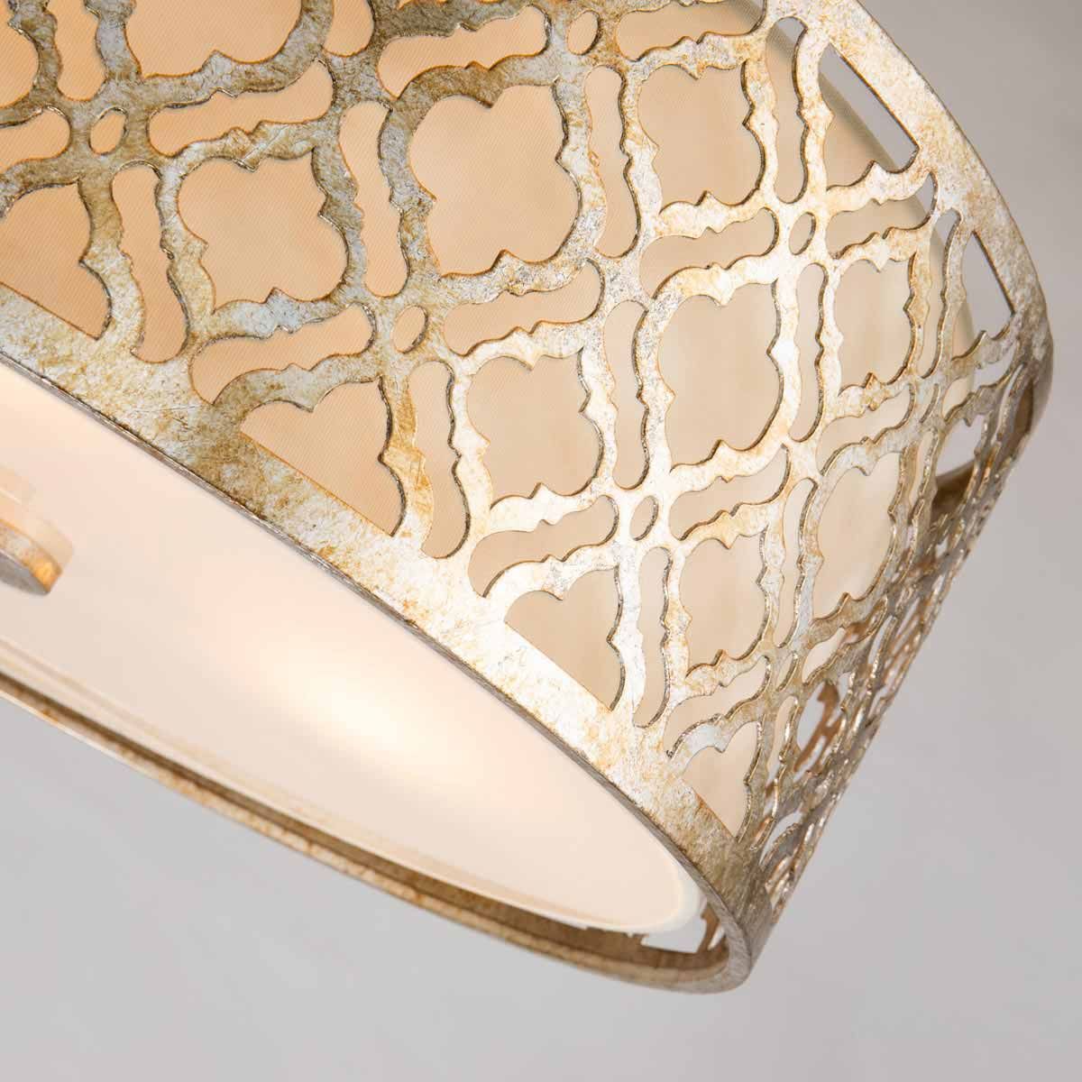 Luxurious Arabella Distressed Gold 3-Light Pendant with Adjustable Rods