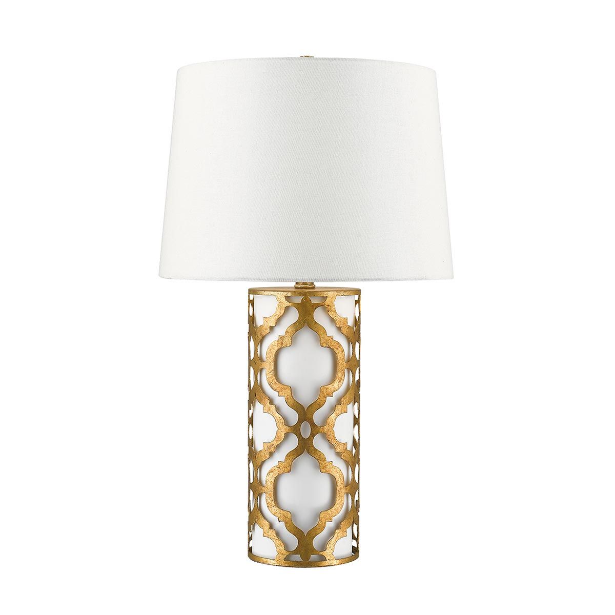 Arabella Distressed Gold Table Lamp with Cream Linen Shade