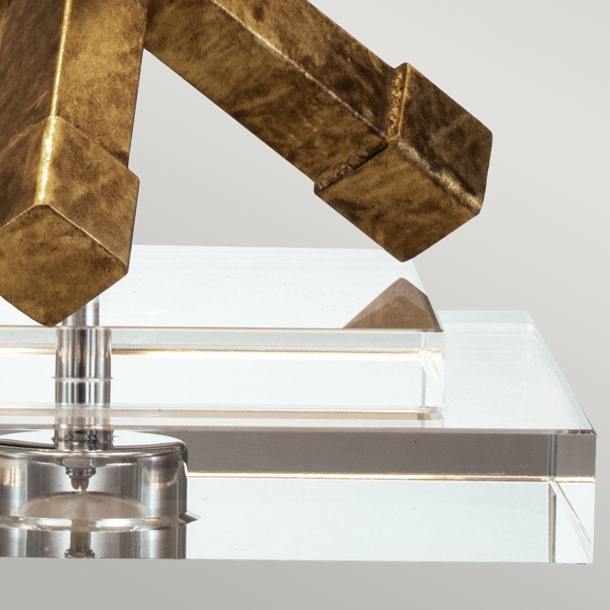 Antique Gold Table Lamp with Crystal Base and Elegant Cream Shade