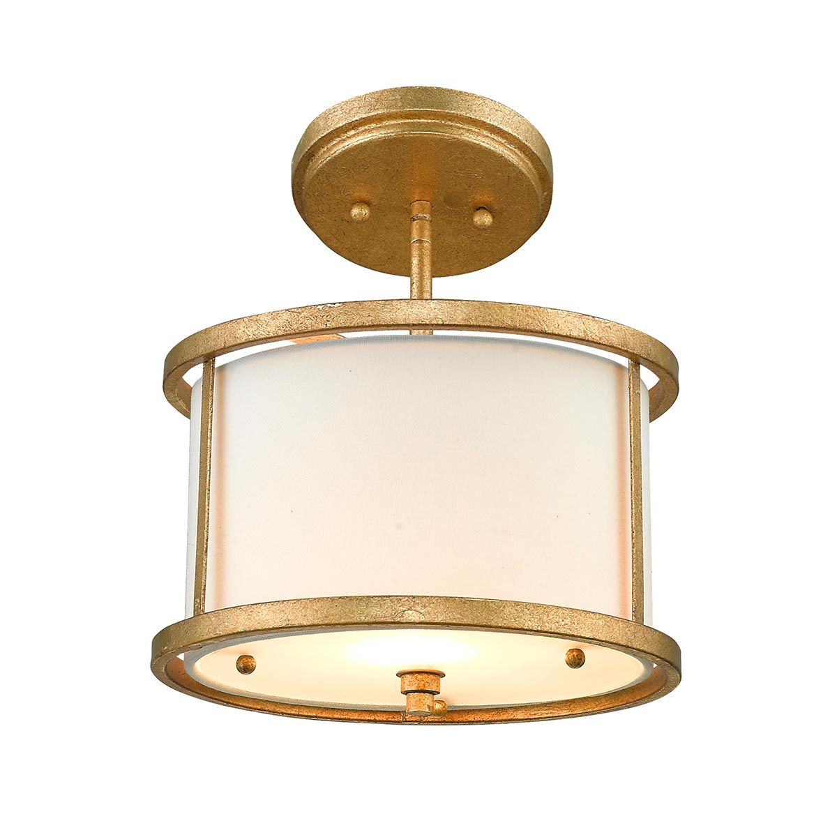Lemuria Distressed Gold Mini Pendant Light with Adjustable Height