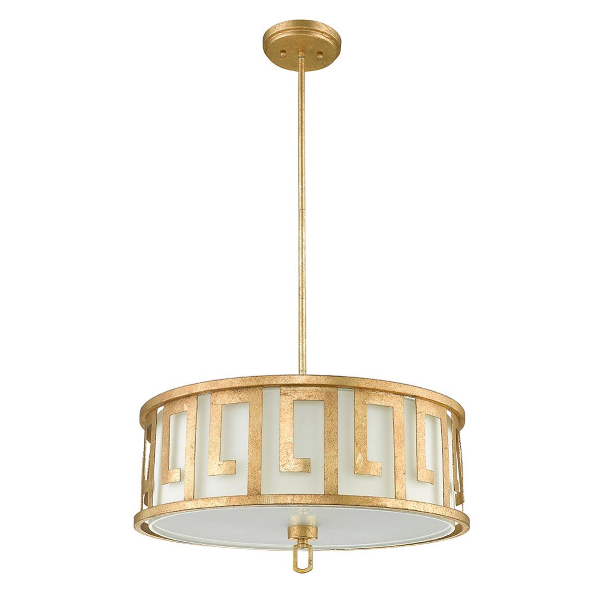 Lemuria Distressed Gold 3-Light Convertible Pendant by Gilded Nola