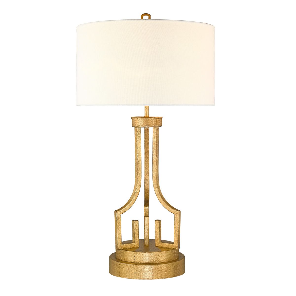 Lemuria Grecian Key Table Lamp in Distressed Gold Finish