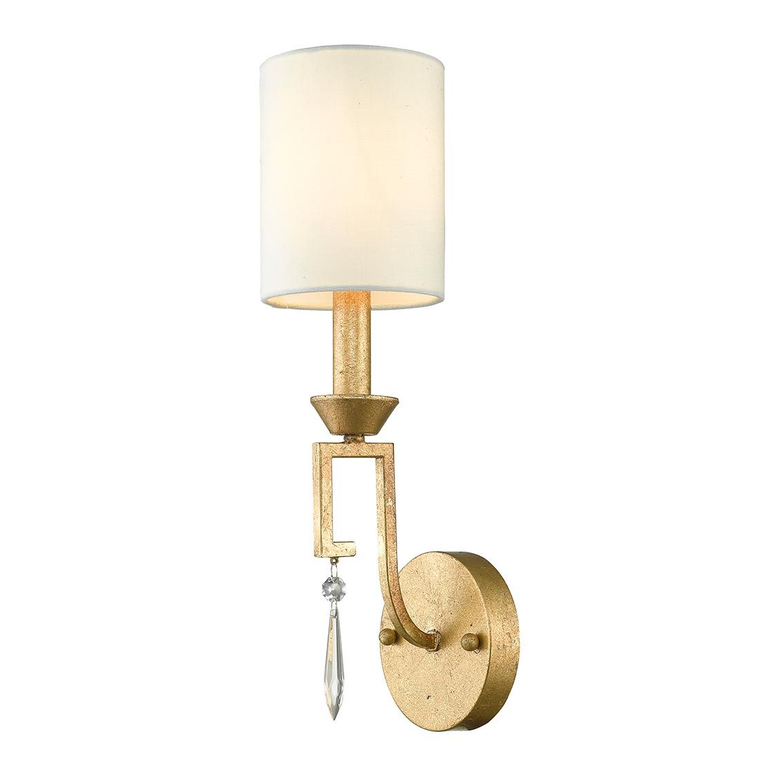 Lemuria Grecian Key Single Wall Light in Distressed Gold
