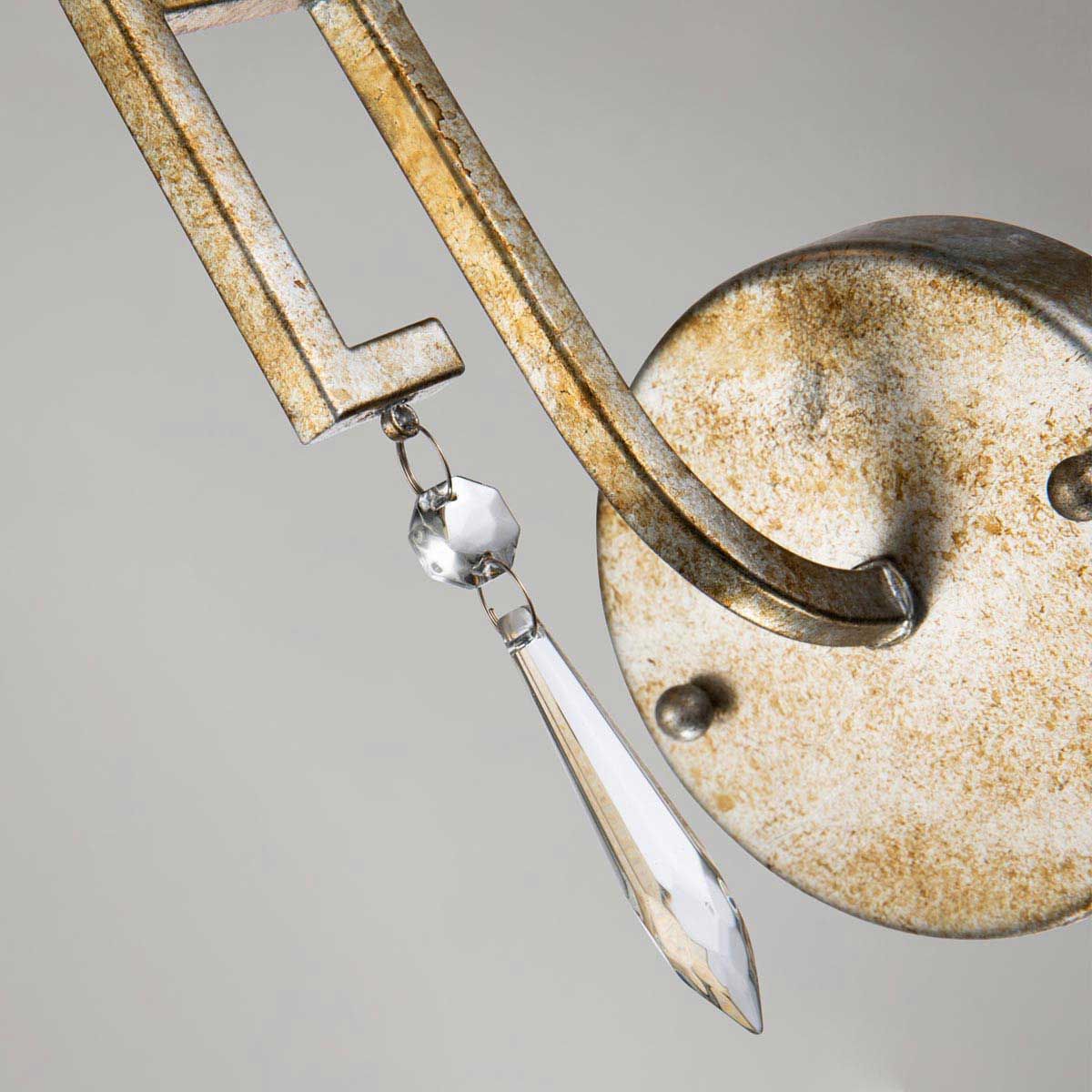 Lemuria Grecian Key Single Wall Light in Distressed Gold