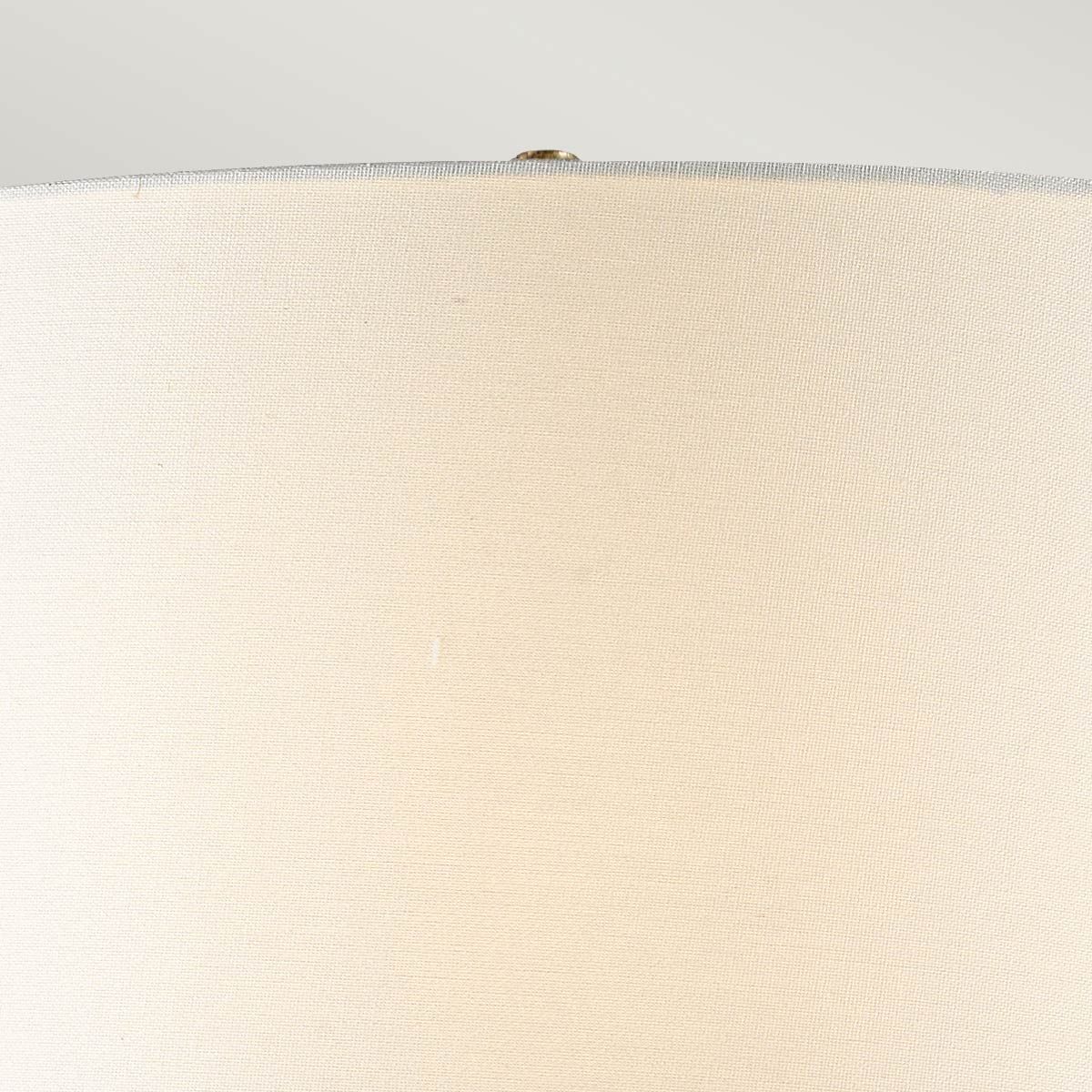 Elegant Octavia Table Lamp with Distressed Gold Frame and Cream Linen Shade on Dark Brown Base
