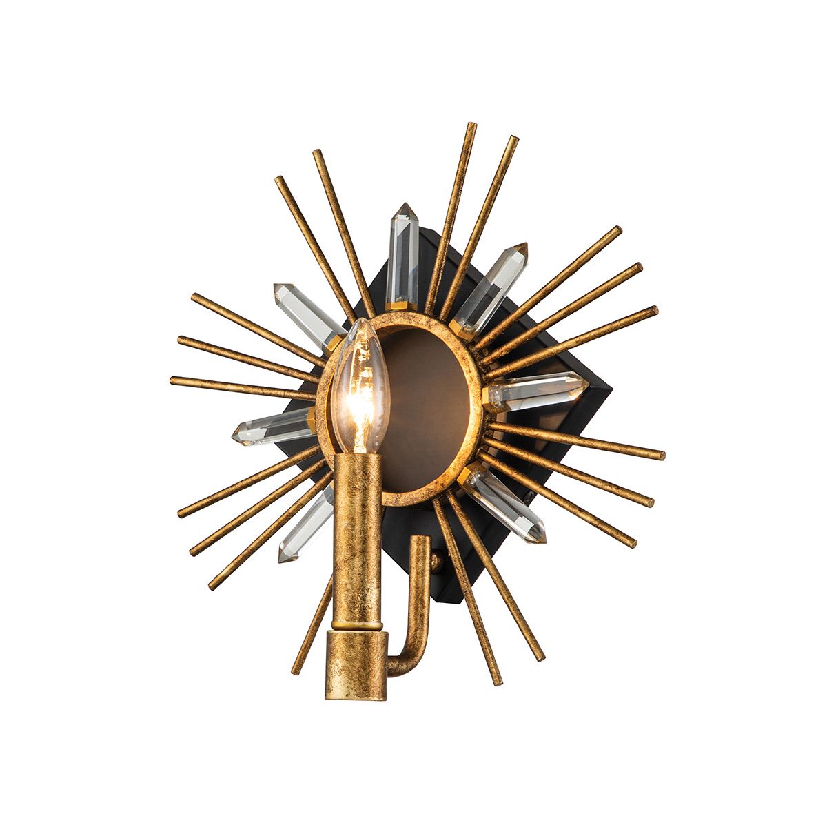 Sun King 1lt Wall Light - Gold Leaf Gold Leaf