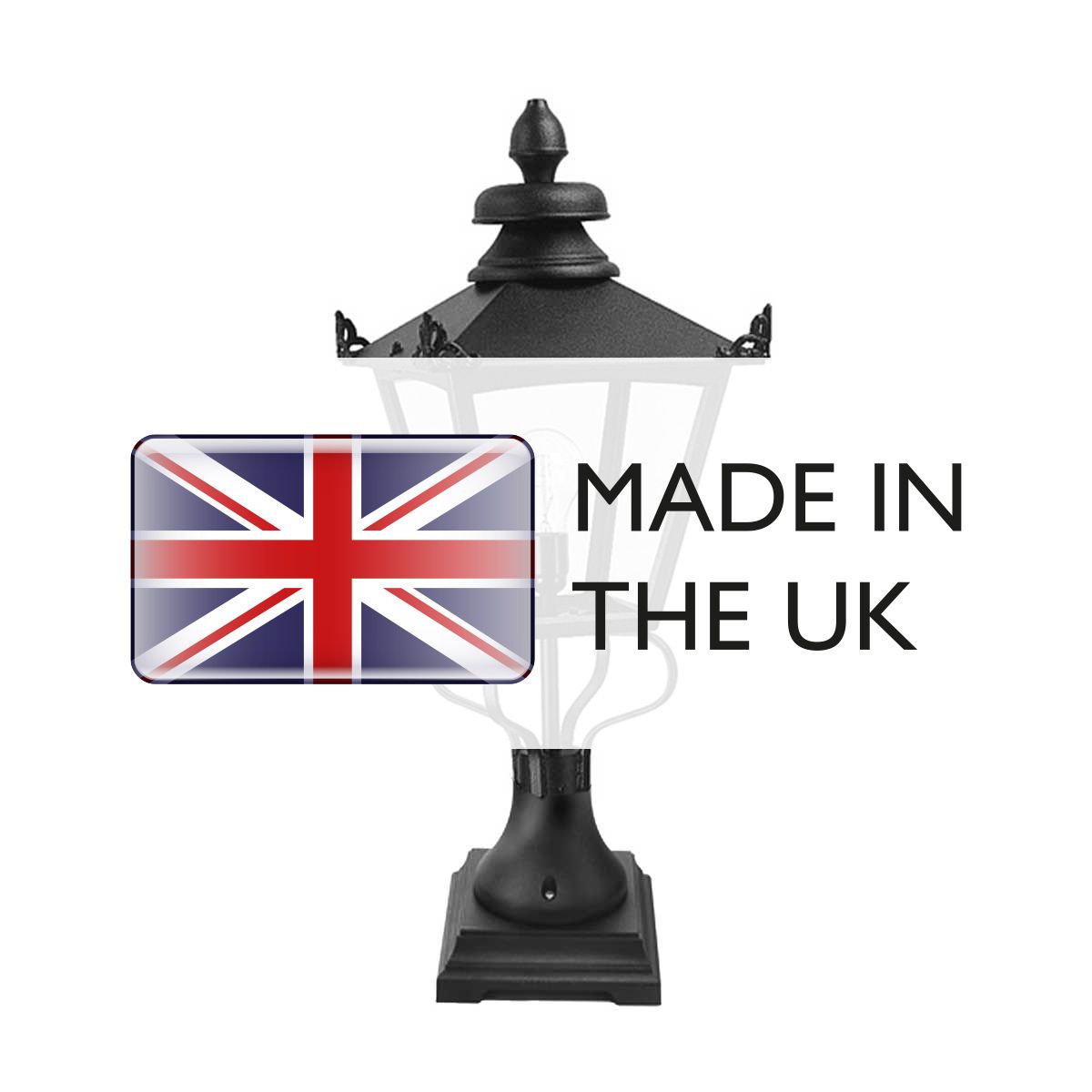 Grampian Vintage-Style Outdoor Pedestal Lantern