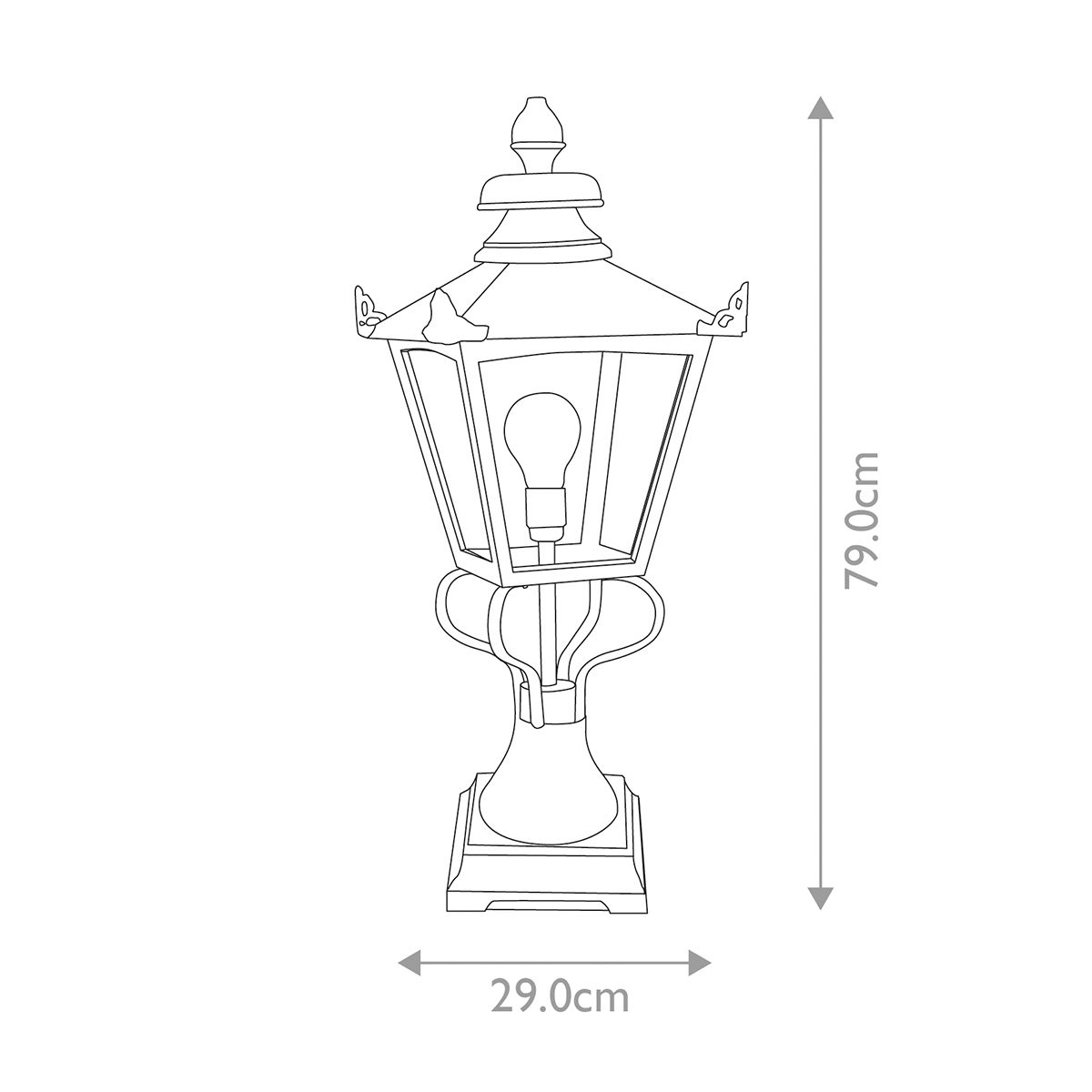 Grampian Vintage-Style Outdoor Pedestal Lantern