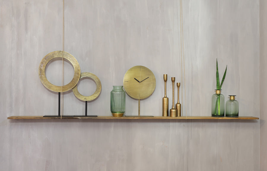 Set of 3 Antique Bronze Candle Holders, Max Height 35.5 cm