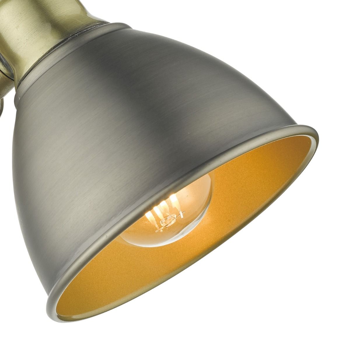 Governor Single Wall Spotlight Antique Chrome & Brass