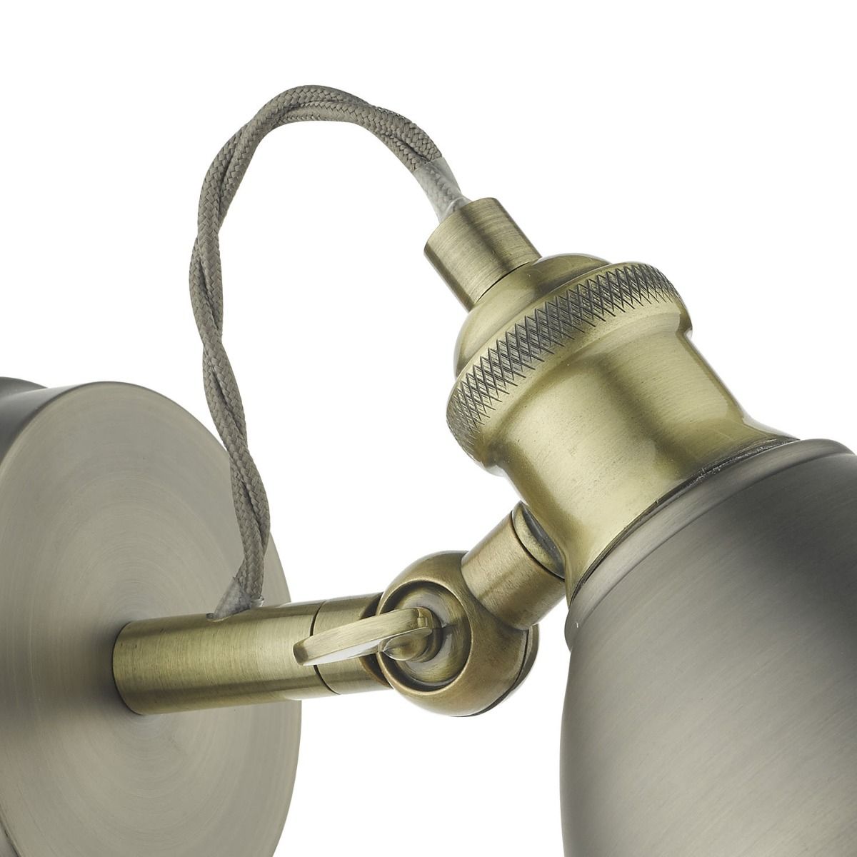 Governor Single Wall Spotlight Antique Chrome & Brass